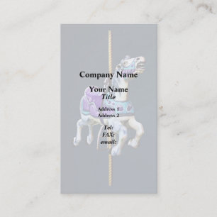 Carte De Visite Cheval de carrousel habillé en lavande et bleu