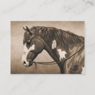 Carte De Visite Cheval de guerre indien Pinto à Sepia