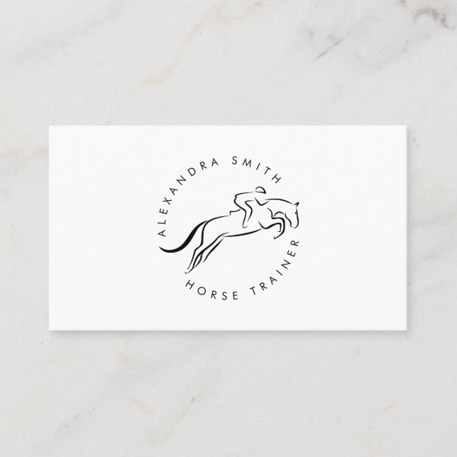 Carte De Visite Cheval de saut | Équitation | Entraîneur de chevau (Devant)