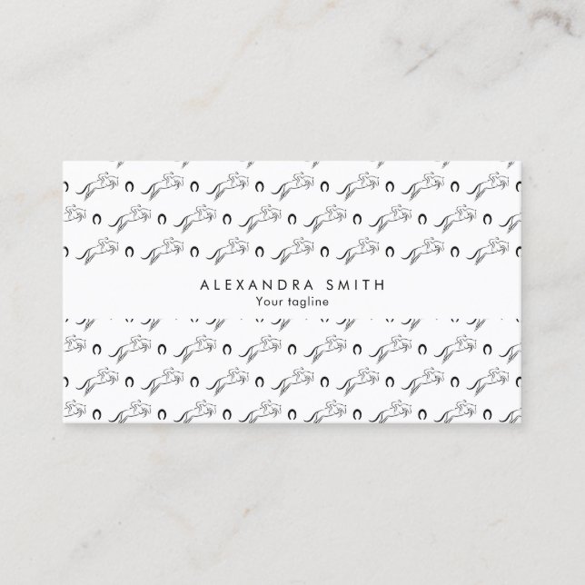 Carte De Visite Cheval de saut | Équitation | Entraîneur de chevau (Devant)