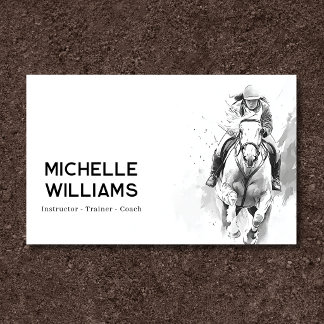 Carte De Visite Cheval de selle anglais Équitation Saut d'obstacle