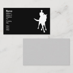 Carte De Visite Cheval Dressage Et Rider Silhouette Noir