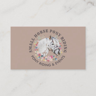 Carte De Visite Cheval Equestre Brown Beige Pony