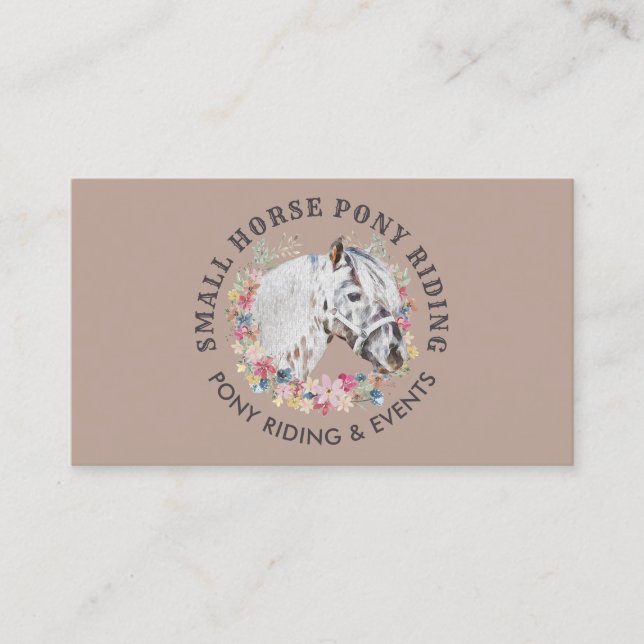 Carte De Visite Cheval Equestre Brown Beige Pony (Devant)