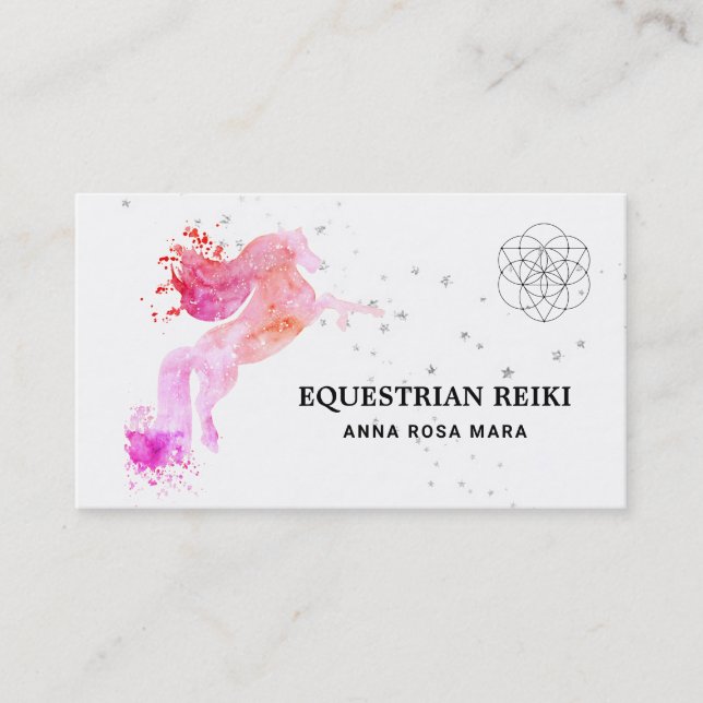 Carte De Visite Cheval équestre curatif d'énergie de Reiki de *~* (Devant)