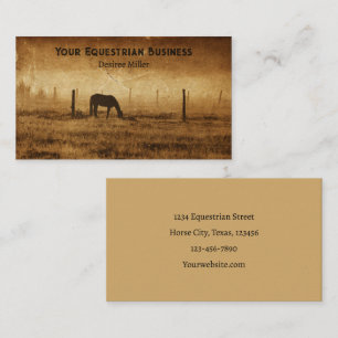 Carte De Visite Cheval équestre de texture rustique