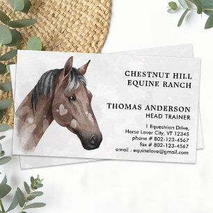 Carte De Visite Cheval Equestre Equine Personnalisé Aquarelle