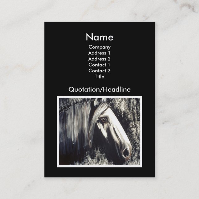 Carte De Visite Cheval Gris (Devant)