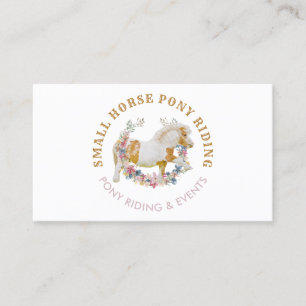 Carte De Visite Cheval Jouant Fleurs Poney