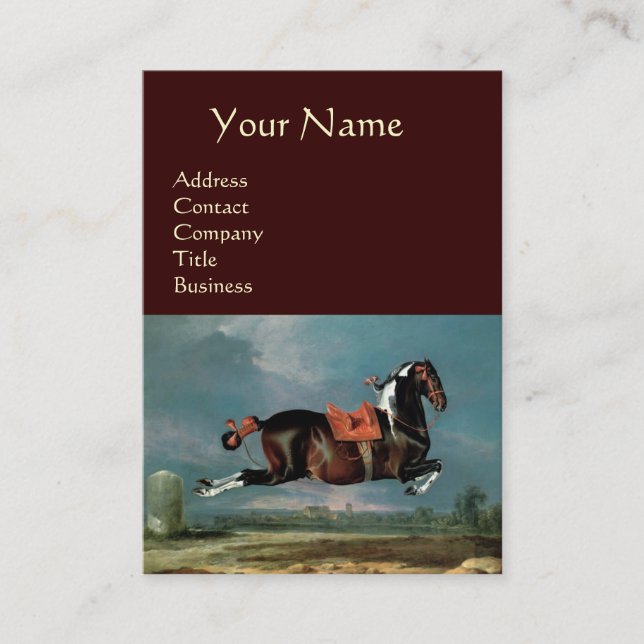 Carte De Visite Cheval Piebald "Cehero" Monogramme d'élevage, brun (Devant)