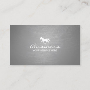 Carte De Visite Cheval professionnel Equine moderne Silver