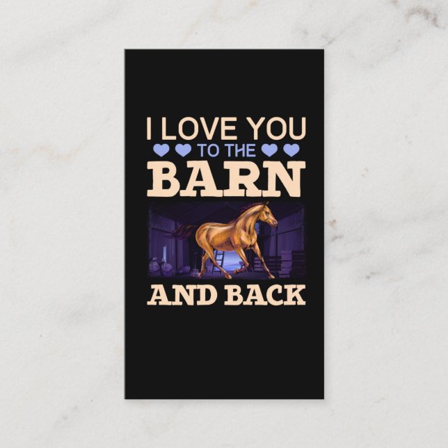 Carte De Visite Cheval Riding Girl Barn Équestre Amour (Devant)