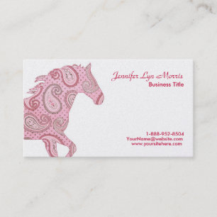 Carte De Visite Cheval rose Paisley