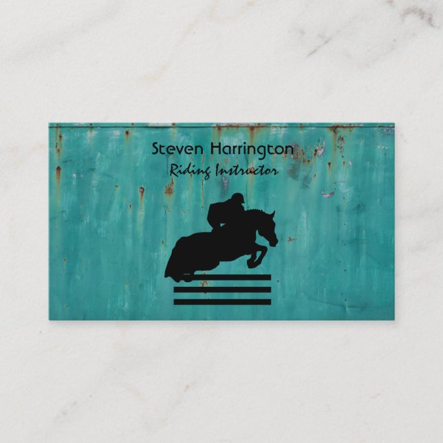 Carte De Visite Cheval Show Chasseur Jumper Silhouette (Devant)