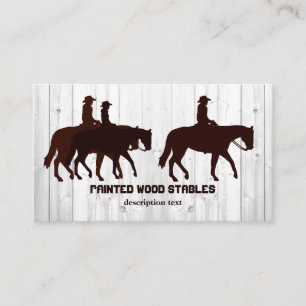 Carte De Visite Cheval Stables Western Horseback Bois Patiné