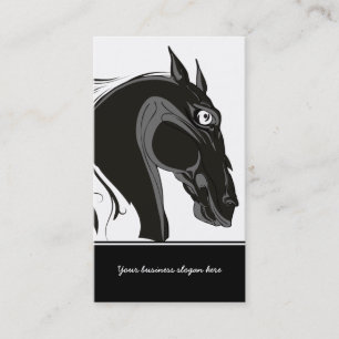 Carte De Visite Cheval tribal noir et blanc chef d'entreprise sur 