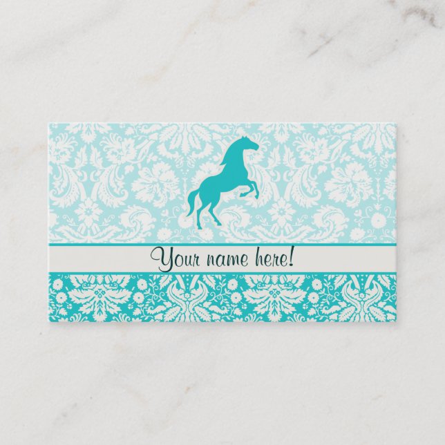 Carte De Visite Cheval turquoise (Devant)