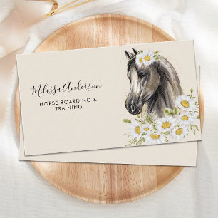 Carte De Visite Cheval vintage Floral Personnalisé Equestre