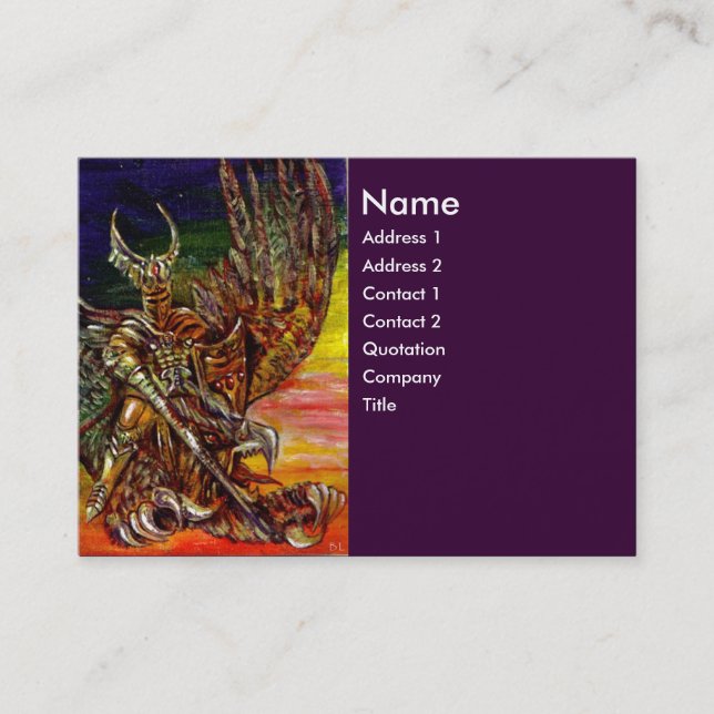 Carte De Visite CHEVALIER FONCÉ violet (Devant)