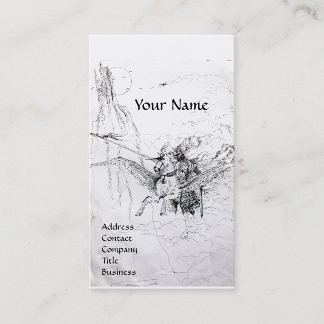 CARTE DE VISITE CHEVALIER SUR LE MONOGRAM DE PEGASUS (Devant)