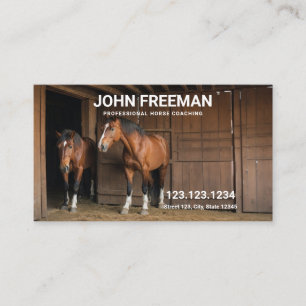 Carte De Visite Chevaux Brown modernes Photo Coaching Equine