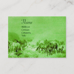 Carte De Visite CHEVAUX ÉLEVAGE vert