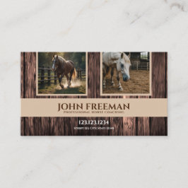 Carte De Visite Chevaux en bois Brown élégant Photos Coaching équi