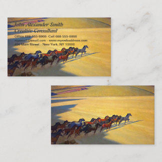 Carte De Visite Chevaux sauvages du Nevada par Maynard Dixon