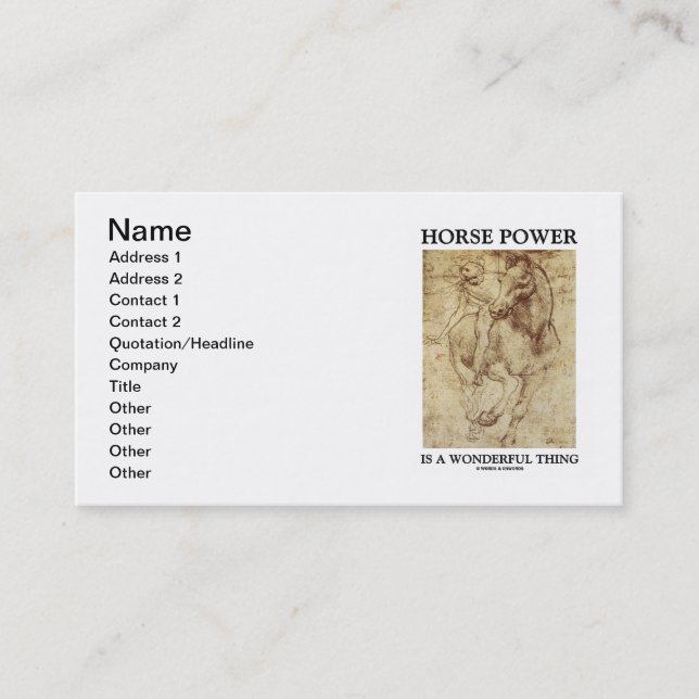 Carte De Visite Chevaux-vapeur sont une chose merveilleuse (le (Devant)