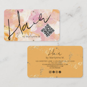 Carte De Visite Cheveux Abstraits rose unique