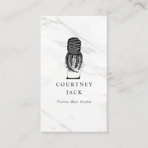 Carte De Visite Cheveux Braider Braids Coiffeuse Marbre de luxe 