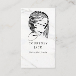 Carte De Visite Cheveux Braider Braids Hairstyliste Luxe Marble Bu