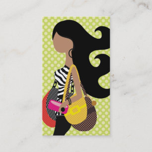 Carte De Visite Cheveux de brune de Fashionista de 311 zèbres