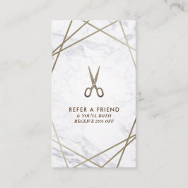 Carte De Visite Cheveux de marbre de ciseaux géométriques BrownSci