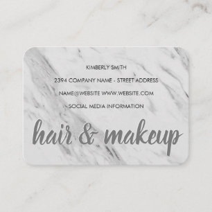 Carte De Visite Cheveux de marbre et maquillage