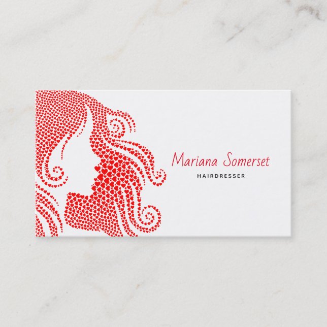 Carte De Visite Cheveux des Coeurs (Devant)