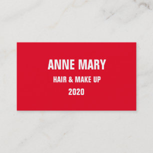 Carte De Visite Cheveux en gras rouge blanc et maquiller élégant