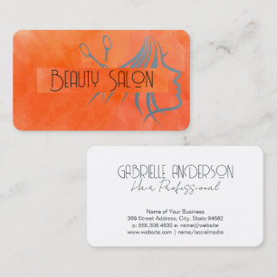 Carte De Visite Cheveux et Beauté Texture aquarelle