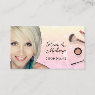 Carte De Visite Cheveux et maquillage Artistes Photos Yel Pink Omb