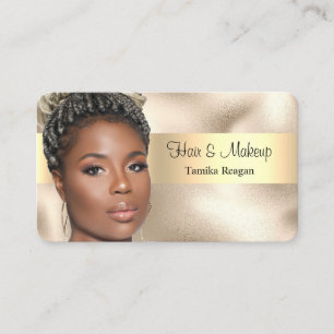 Carte De Visite Cheveux et maquillage, Texte noir, Votre photo, Bo