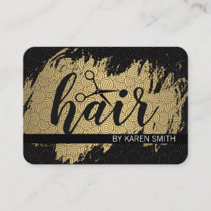 Carte De Visite CHEVEUX / Or brossé / Motif à balayage