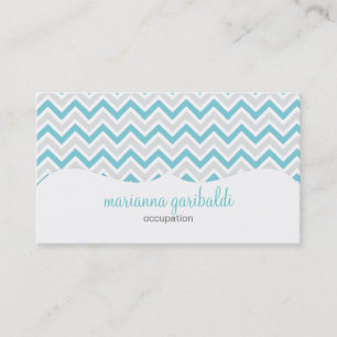 Carte De Visite Chevron bleu et moderne personnalisé