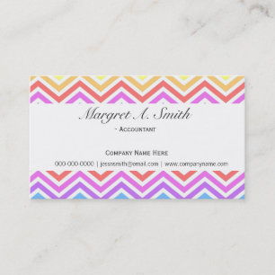 Carte De Visite chevron cool, moderne, tendance arc-en-ciel coloré