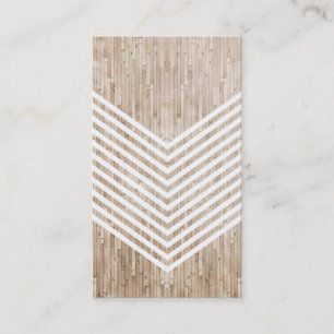 Carte De Visite Chevron minimaliste en bois