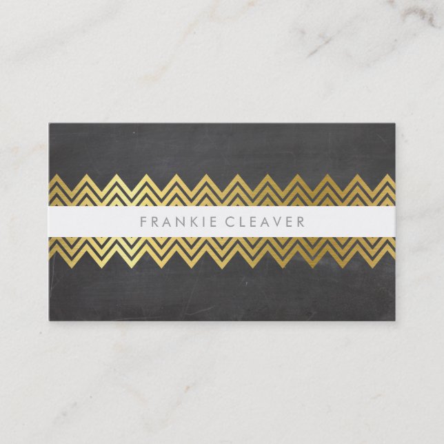 Carte De Visite CHEVRON MODERNE MOTIF cool or tendance (Devant)