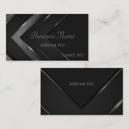Carte De Visite Chevron Noir Et Gris Élégant