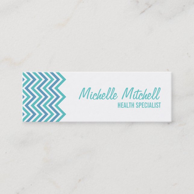 Carte de visite | Chevron |teal (Devant)