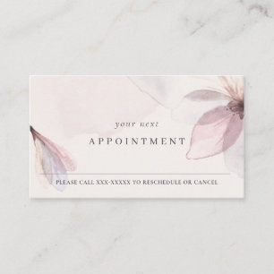 Carte De Visite Chic Abstrait Blush Aquarelle Floral Rendez-vous