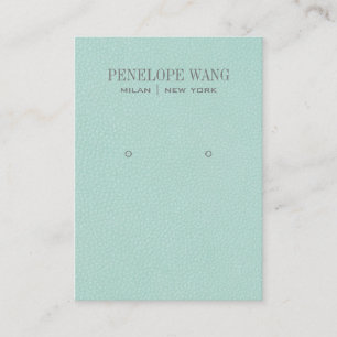 Carte De Visite Chic Aqua en cuir Look Bijoux Écran d'oreille