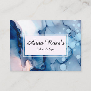 Carte De Visite Chic artistique bleu abstrait de spa et de salon